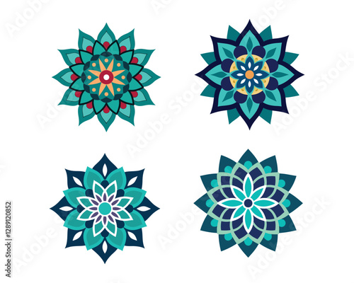 Set of mandala decorative and ornamental design