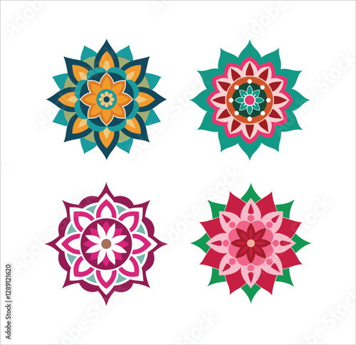 Set of mandala decorative and ornamental design