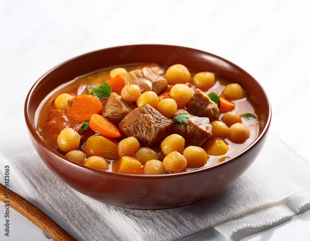 Fotografía de estudio profesional de un plato de estofado, garbanzos, cubos de carne, patata de fondo blanco, 4k, ultra realista, foto en primer plano
Fotografía de estudio profesional de un plato de estofado, garbanzos, cubos de carne, patata de fondo blanco, 4k, ultra realista, foto en primer plano