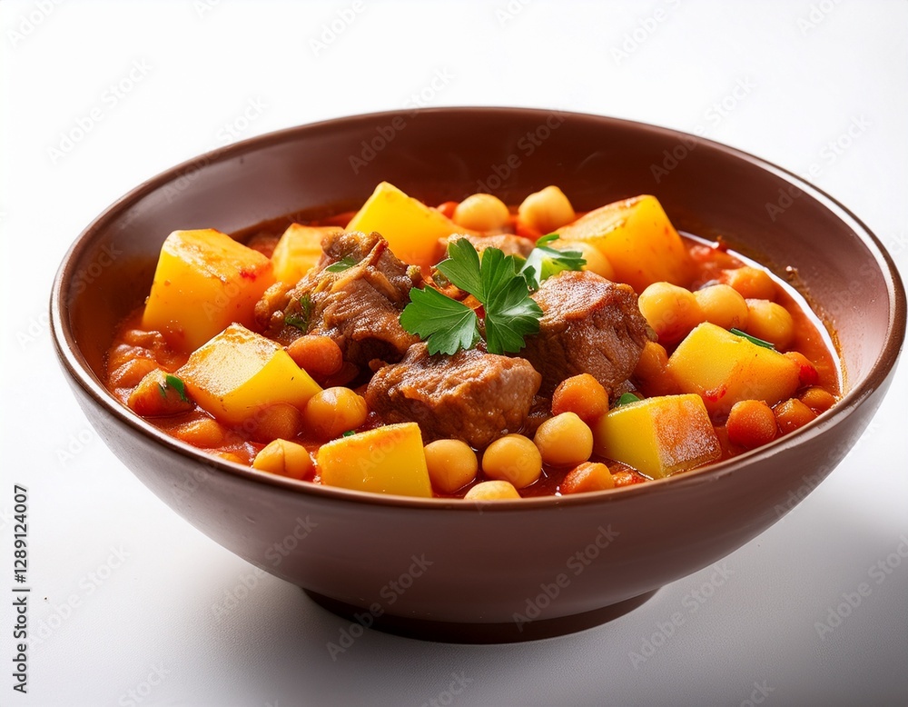 Fotografía de estudio profesional de un plato de estofado, garbanzos, cubos de carne, patata de fondo blanco, 4k, ultra realista, foto en primer plano
Fotografía de estudio profesional de un plato de estofado, garbanzos, cubos de carne, patata de fondo blanco, 4k, ultra realista, foto en primer plano