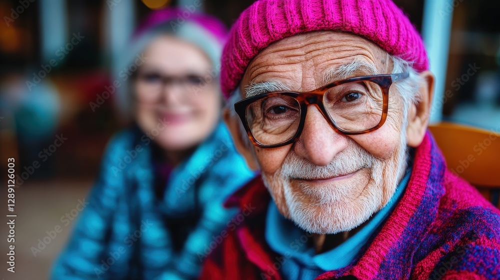 An affectionate elderly couple poses together, radiating joy and warmth, symbolizing enduring love, friendship, and companionship that flourishes with age amid soft, colorful backgrounds. An affectionate elderly couple poses together, radiating joy and warmth, symbolizing enduring love, friendship, and companionship that flourishes with age amid soft, colorful backgrounds.