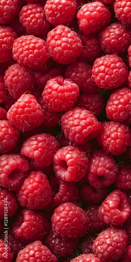 Abundance of Vibrant Red Raspberries Filling the Frame Abundance of Vibrant Red Raspberries Filling the Frame