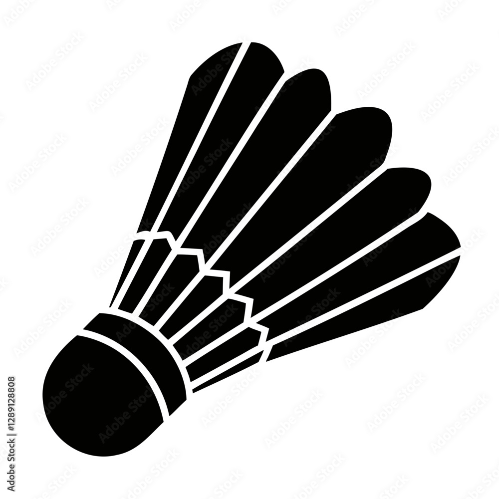 Φωτογραφία Black Silhouette Badminton Icon Vector High-Quality Design on Transparent Backgr