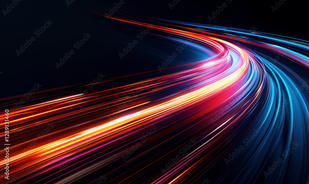 Dynamic Abstract Light Streaks Representing Speed and Movement, Exploring Motion Dynamic Abstract Light Streaks Representing Speed and Movement, Exploring Motion