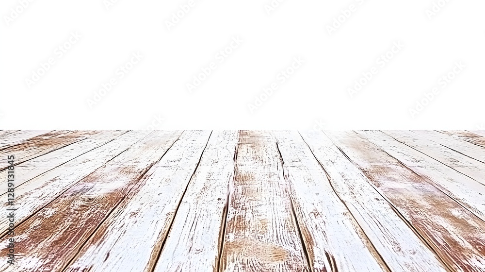 Distressed Wooden Floor Texture with Natural Light on White Background Featuring Empty Space Distressed Wooden Floor Texture with Natural Light on White Background Featuring Empty Space