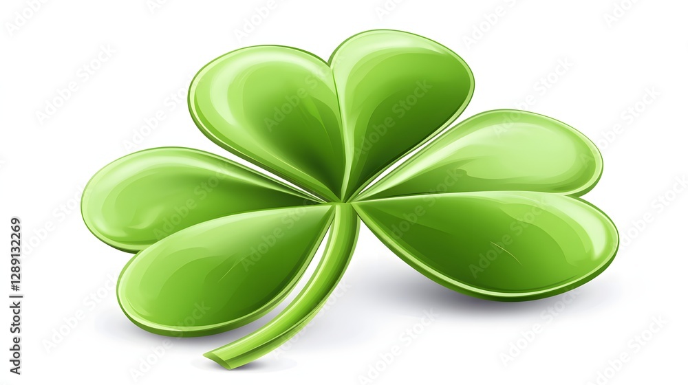 Vibrant Green Four-Leaf Clover Leaf Symbolizing Luck in Nature's Beauty Vibrant Green Four-Leaf Clover Leaf Symbolizing Luck in Nature's Beauty