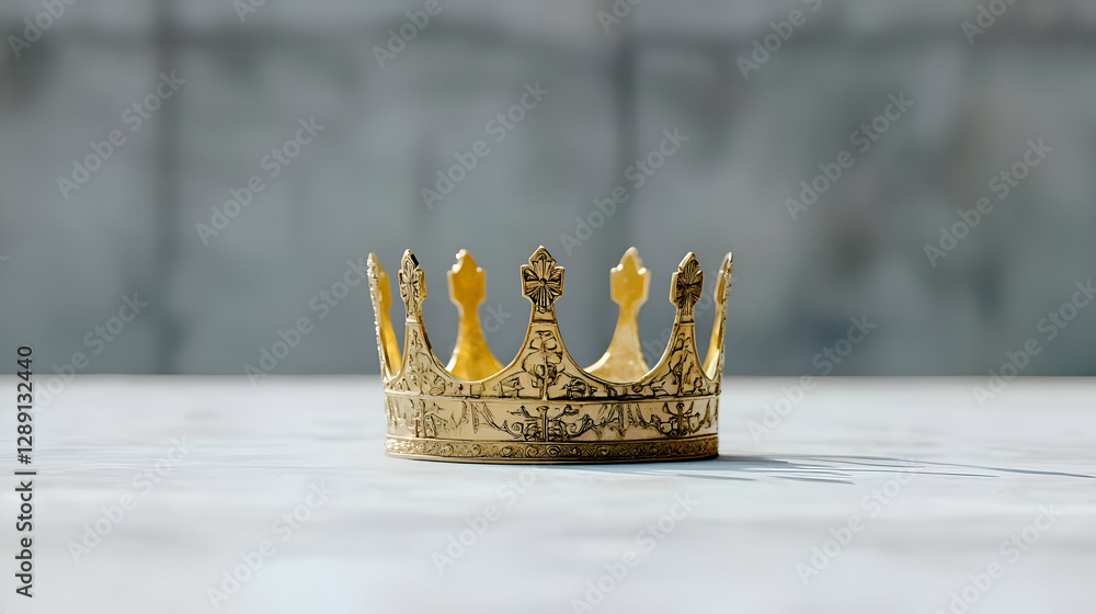 Fototapeta premium Golden Crown on White Surface