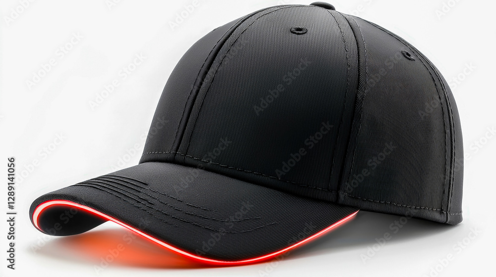 Stylish black cap features a subtle red accent, ideal for sporting events, outdoor activities, or casual outings Stylish black cap features a subtle red accent, ideal for sporting events, outdoor activities, or casual outings