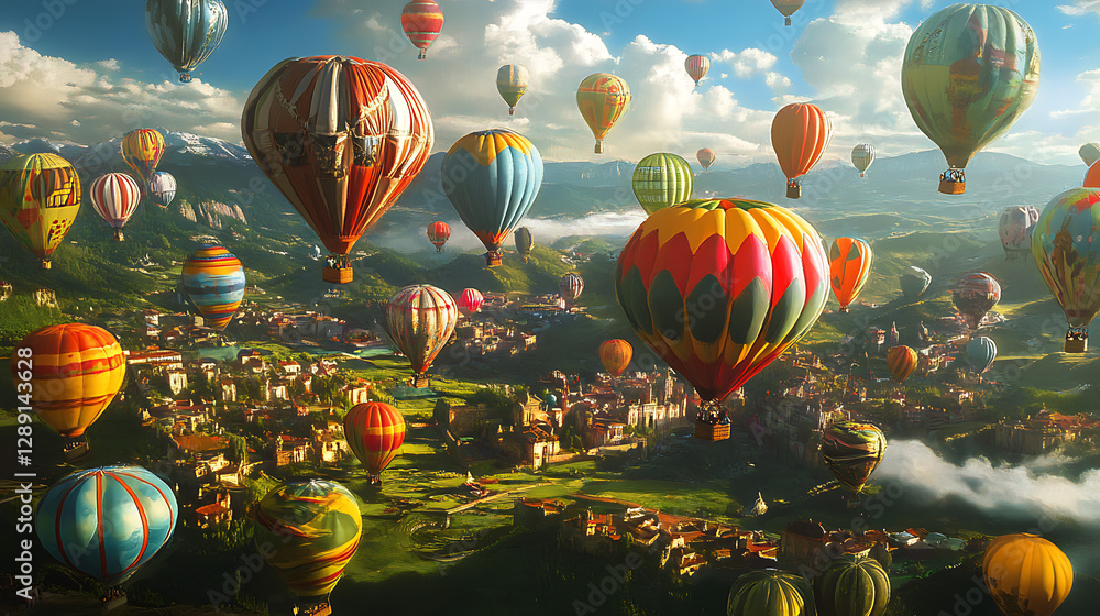 Obraz premium hot air balloon party