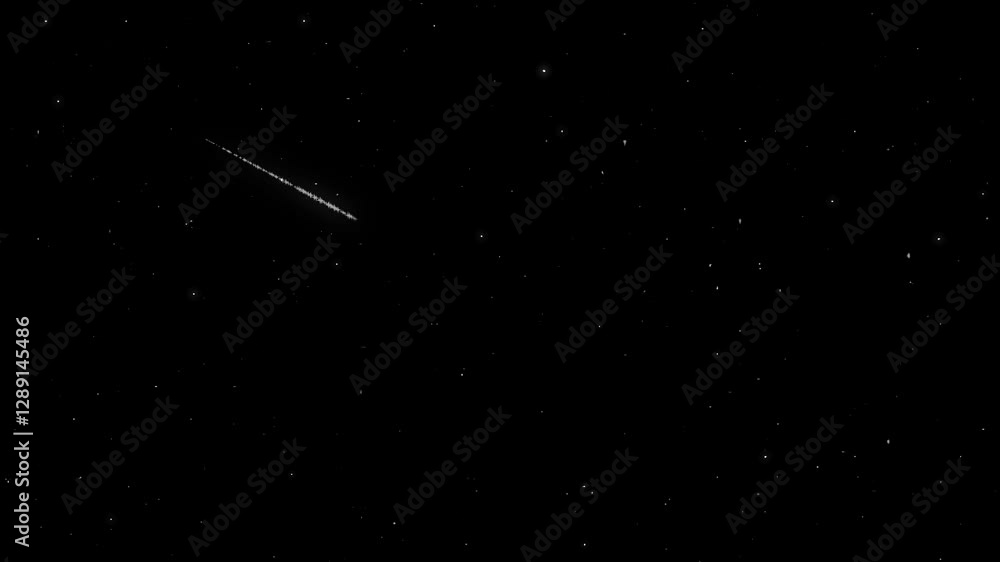 Twinkling and shooting Stars effect on Black screen background