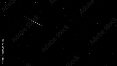 Twinkling and shooting Stars effect on Black screen background
