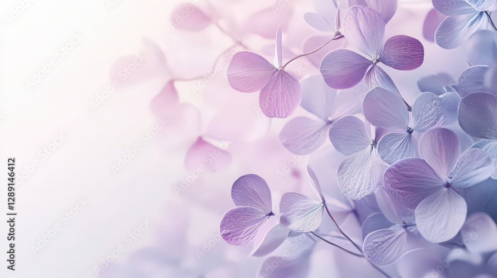 Obraz premium Soft Hydrangea Dream: Delicate Floral Beauty in Pastel Purple and Pink