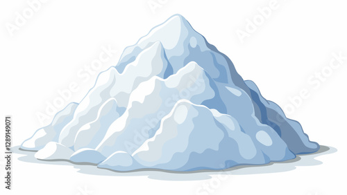 Realistic Snow Pile Illustration – Frosty Winter Ice Mound with Powdery Texture.
