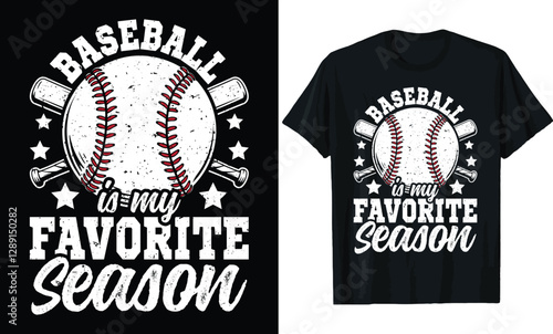 Baseball is My Favorite Season T-Shirt Design