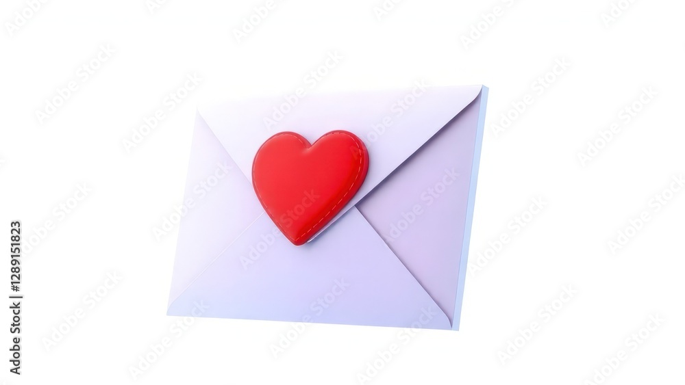3D illustration of a love letter sealed with a red heart. The romantic and cute design is ideal for Valentine's Day, love, or affection-themed projects. Perfect Any Project. 3D illustration of a love letter sealed with a red heart. The romantic and cute design is ideal for Valentine's Day, love, or affection-themed projects. Perfect Any Project.
