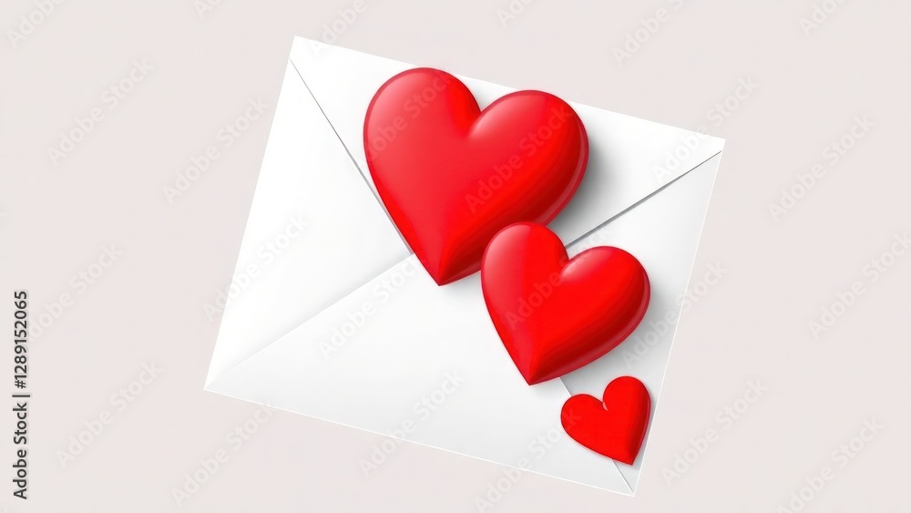 3D illustration of a love letter sealed with a red heart. The romantic and cute design is ideal for Valentine's Day, love, or affection-themed projects. Perfect Any Project. 3D illustration of a love letter sealed with a red heart. The romantic and cute design is ideal for Valentine's Day, love, or affection-themed projects. Perfect Any Project.