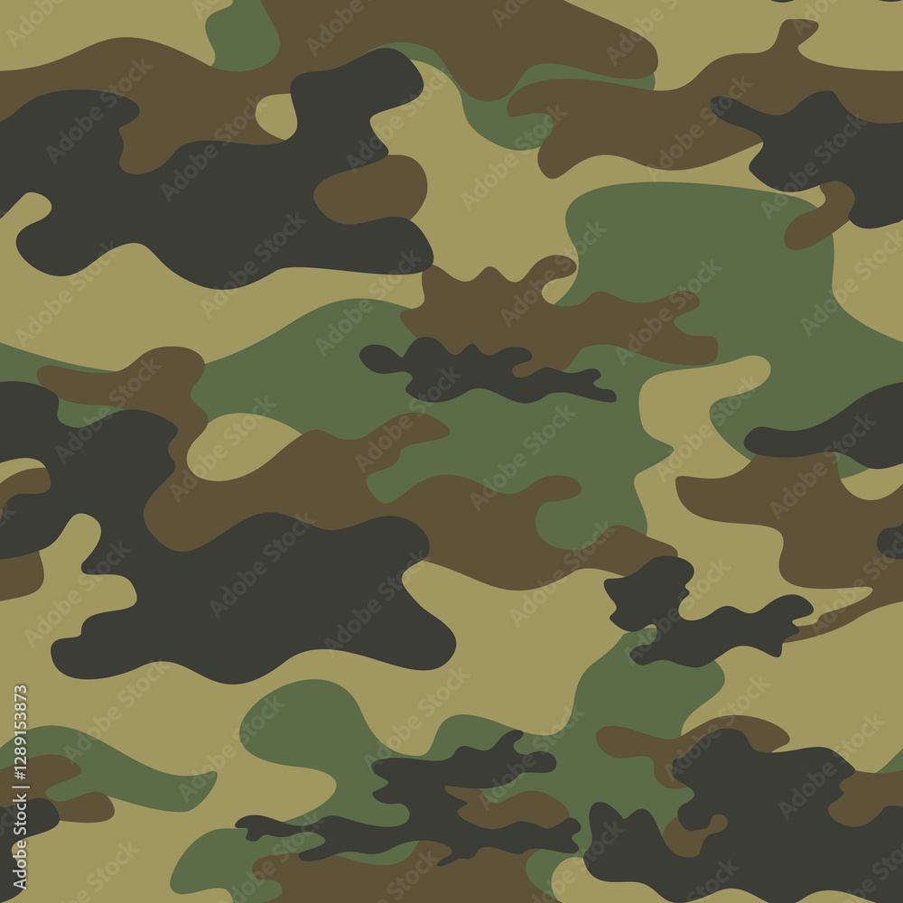 Fototapeta premium trendy camouflage pattern repeat, military background vector texture