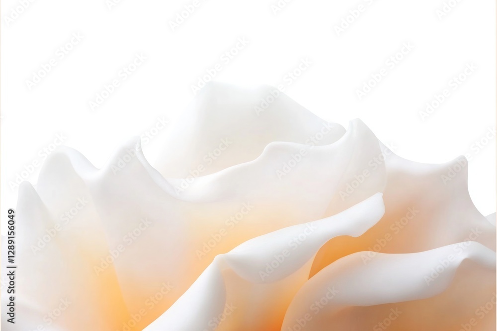 Delicate petals of white rose softly illuminated, showcasing gen Delicate petals of white rose softly illuminated, showcasing gen