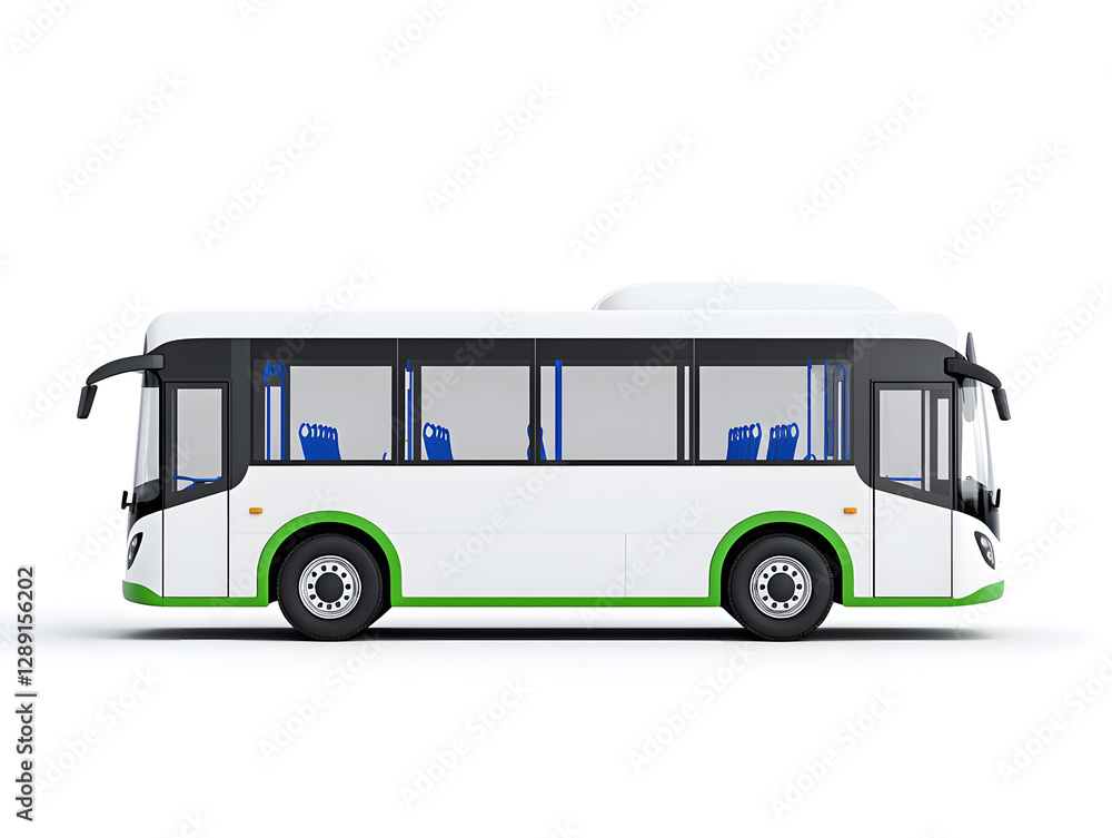 3d Bus Mockup, isolated on white background 3d Bus Mockup, isolated on white background