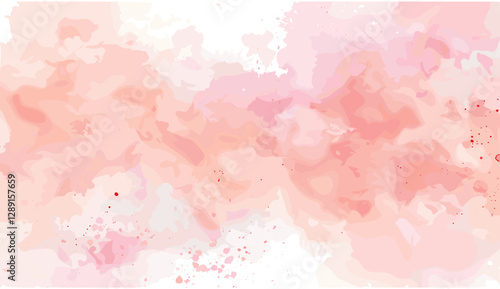 Abstract watercolor vector background in pastel peach and pink shades, soft gradient, elegant texture, artistic splash, creative painting, modern design, delicate hues, smooth flow