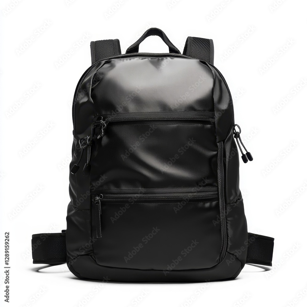 Naklejka premium Black backpack isolated on white background