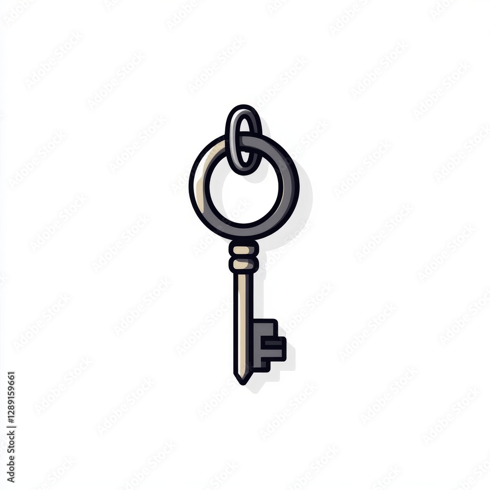 cartoon key isolated on white background cartoon key isolated on white background