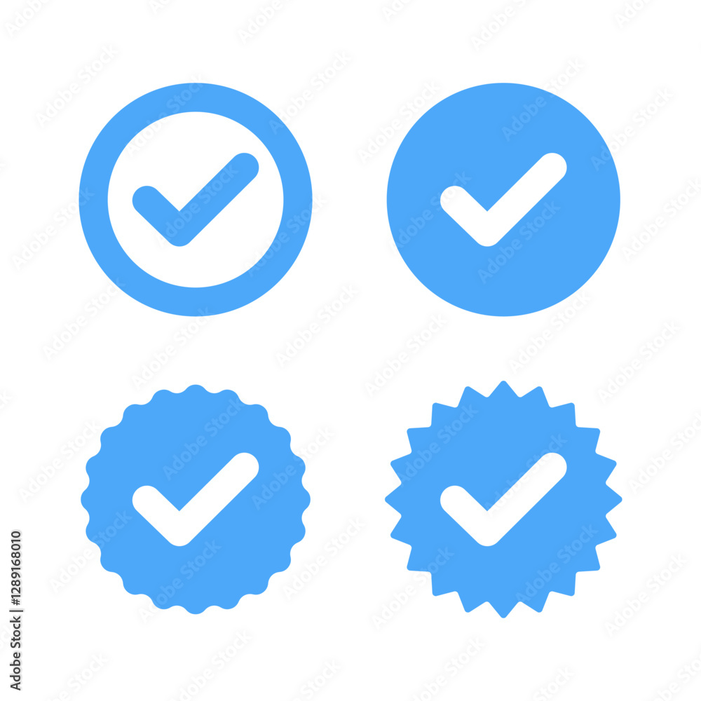 Verified account icon set vector design Verified account icon set vector design