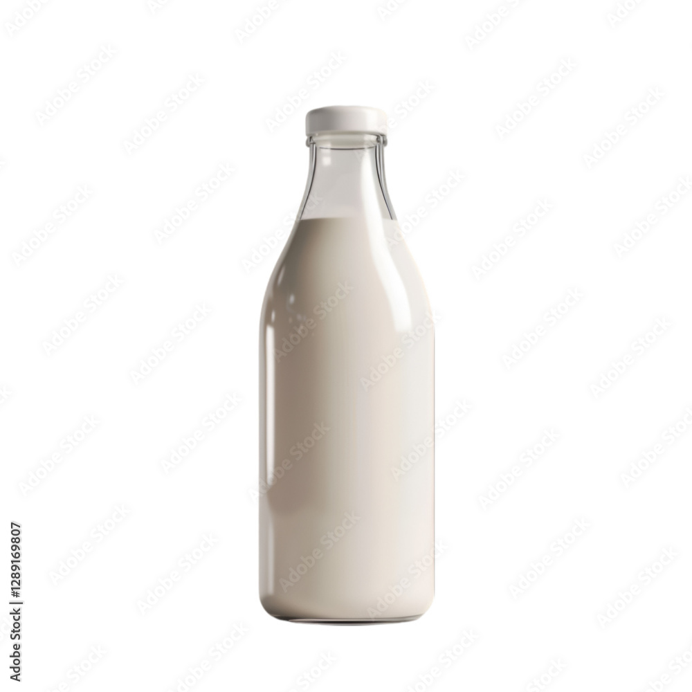 A glass bottle of milk stands on a black background pure white dairy product A glass bottle of milk stands on a black background pure white dairy product