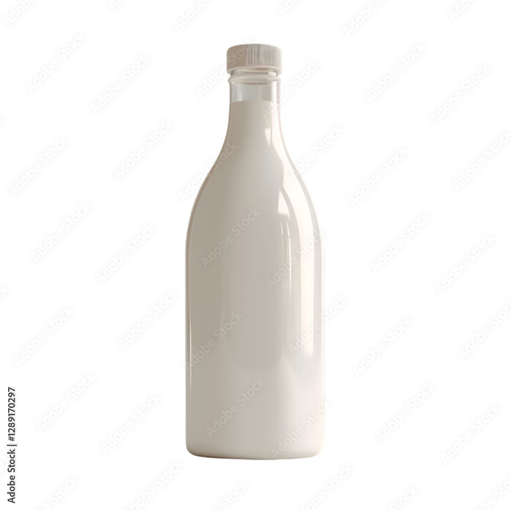 Milk bottle product packaging design white background Milk bottle product packaging design white background