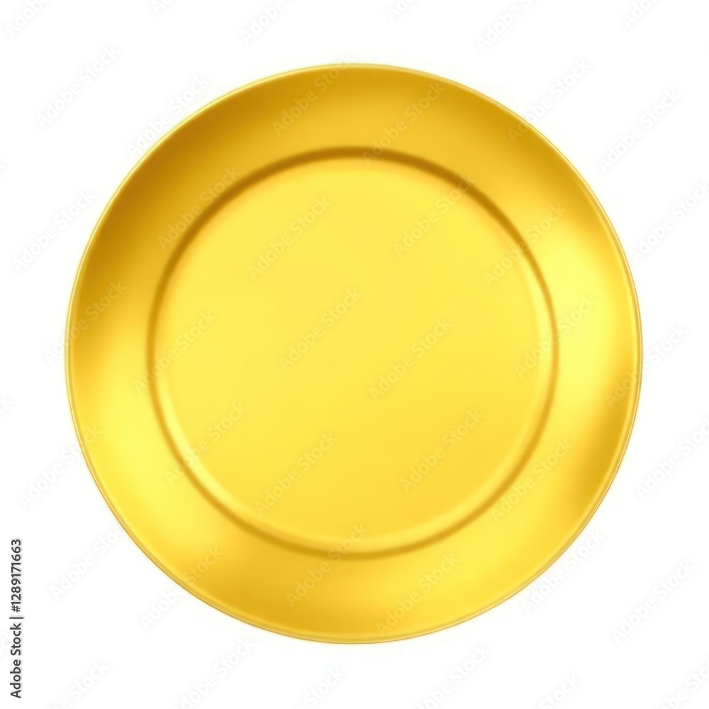 Minimalist Golden Plate With Smooth Finish, featuring a sleek and reflective surface, ideal for modern and elegant dining settings. Perfect Any Project. Minimalist Golden Plate With Smooth Finish, featuring a sleek and reflective surface, ideal for modern and elegant dining settings. Perfect Any Project.