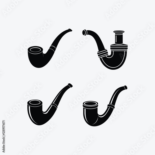 Classic Dad Pipe Silhouette Vector for Father's Day designs. Perfect for T-shirts, mugs, and DIY gifts. High-resolution, print-ready digital files.