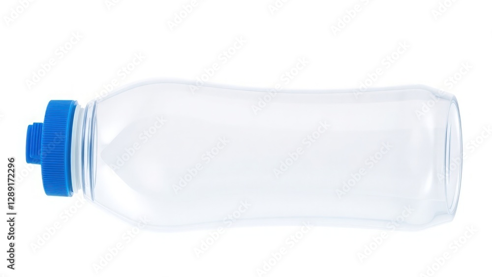 A reusable plastic water bottle with a blue cap, perfect for staying hydrated during exercise and travel. Eco-friendly and practical. Perfect Any Project. A reusable plastic water bottle with a blue cap, perfect for staying hydrated during exercise and travel. Eco-friendly and practical. Perfect Any Project.