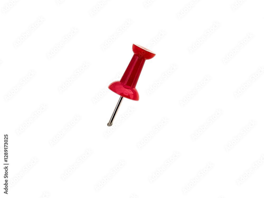 red push pin isolated on transparent background