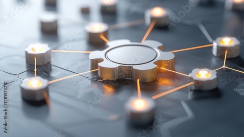 Futuristic Network Connections with Central Hub