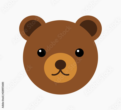 Teddy bear face. Cute animal head icon. Vector illustration