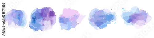 Soft delicate watercolor washes in pastel blue and pink hues, vector modern background, abstract fluid texture, subtle artistic gradient, hand-painted brush strokes
