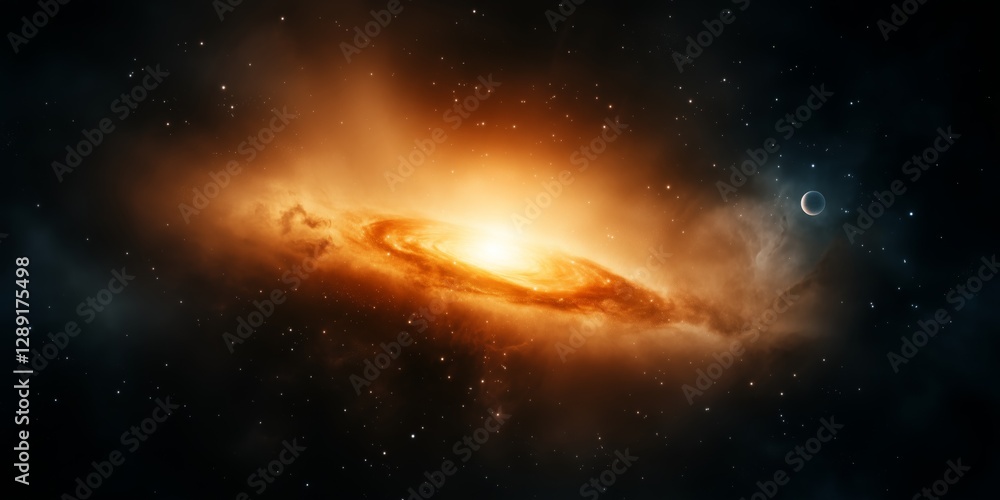 Exploration of a breathtaking astronomical landscape showcasing a vibrant galaxy in the depths of space Exploration of a breathtaking astronomical landscape showcasing a vibrant galaxy in the depths of space