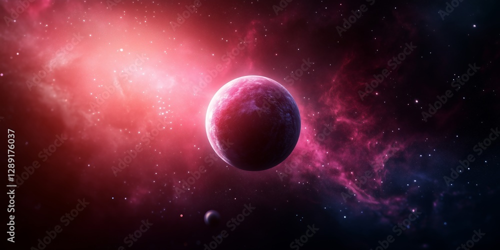 Obraz premium Breathtaking astronomical landscape with vibrant colors and distant celestial bodies in an expansive universe