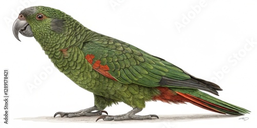norfolk kaka parrot isolated on white background photo