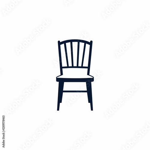 Classic Wooden Chair Silhouette with Curved Backrest