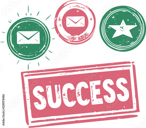 Succes  rubber grunge stamp