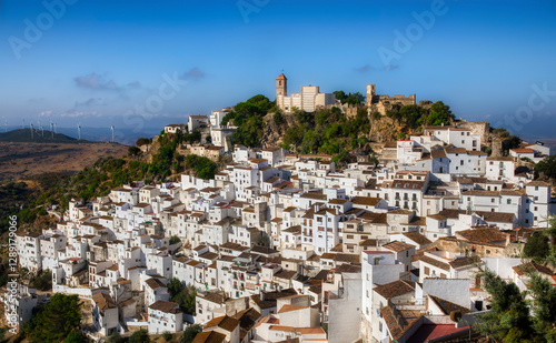 From the Beautiful and Dramatically Situated White Village of Casares in the Malaga Province, Andalusia, Spain, with Iglesia de la Encarnacion (Church of the Incarnation)
