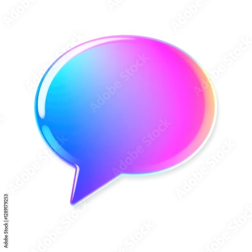 Wallpaper Mural 3D glossy gradient speech bubble icon with vibrant blue and pink tones, ideal for digital communication themes or modern UI design elements. Perfect Any Project. Torontodigital.ca