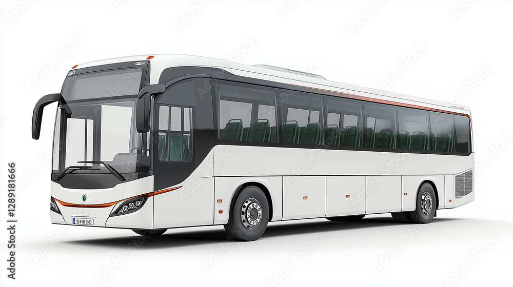 Modern Coach Bus with Red Highlights for Transportation and Travel Concepts Modern Coach Bus with Red Highlights for Transportation and Travel Concepts