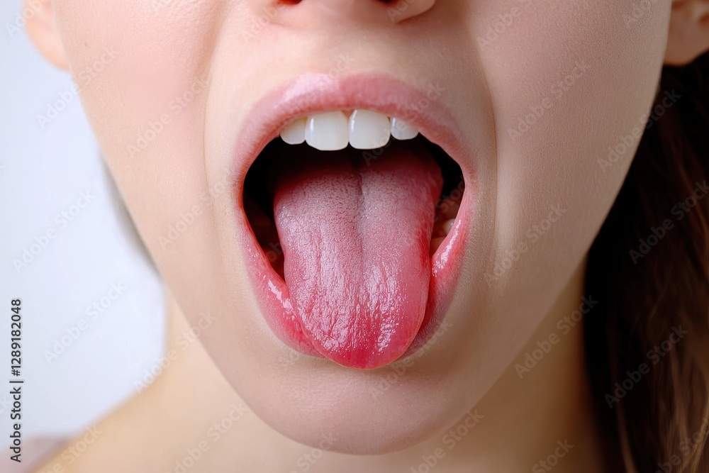 Fresh Raw Chicken and Meat with Intact Tonsils, Highlighting Mouth Health and Culinary Preparation Fresh Raw Chicken and Meat with Intact Tonsils, Highlighting Mouth Health and Culinary Preparation