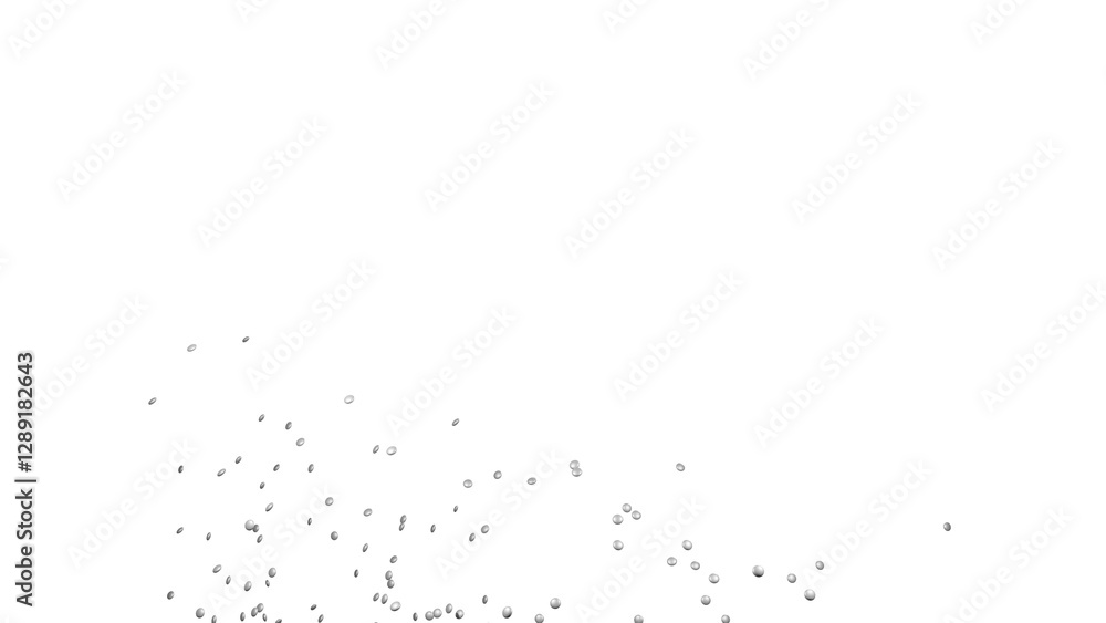 Silver round sprinkles splash on transparent background Silver round sprinkles splash on transparent background