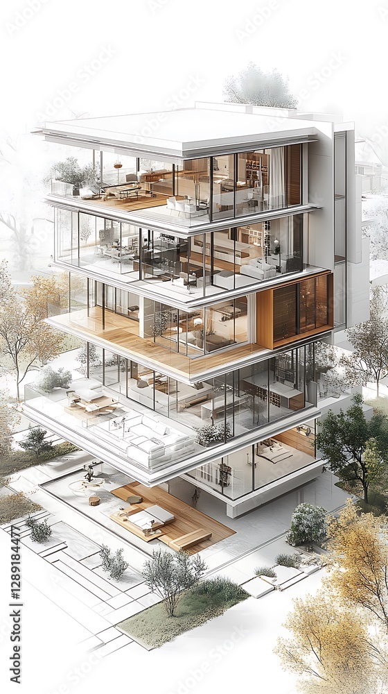 Fototapeta premium Modern architectural building model high resolution HD Photo