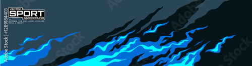 Car livery design. Racing background design fire motif graphic for wrap