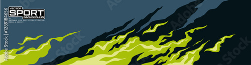 Car livery design. Racing background design fire motif graphic for wrap