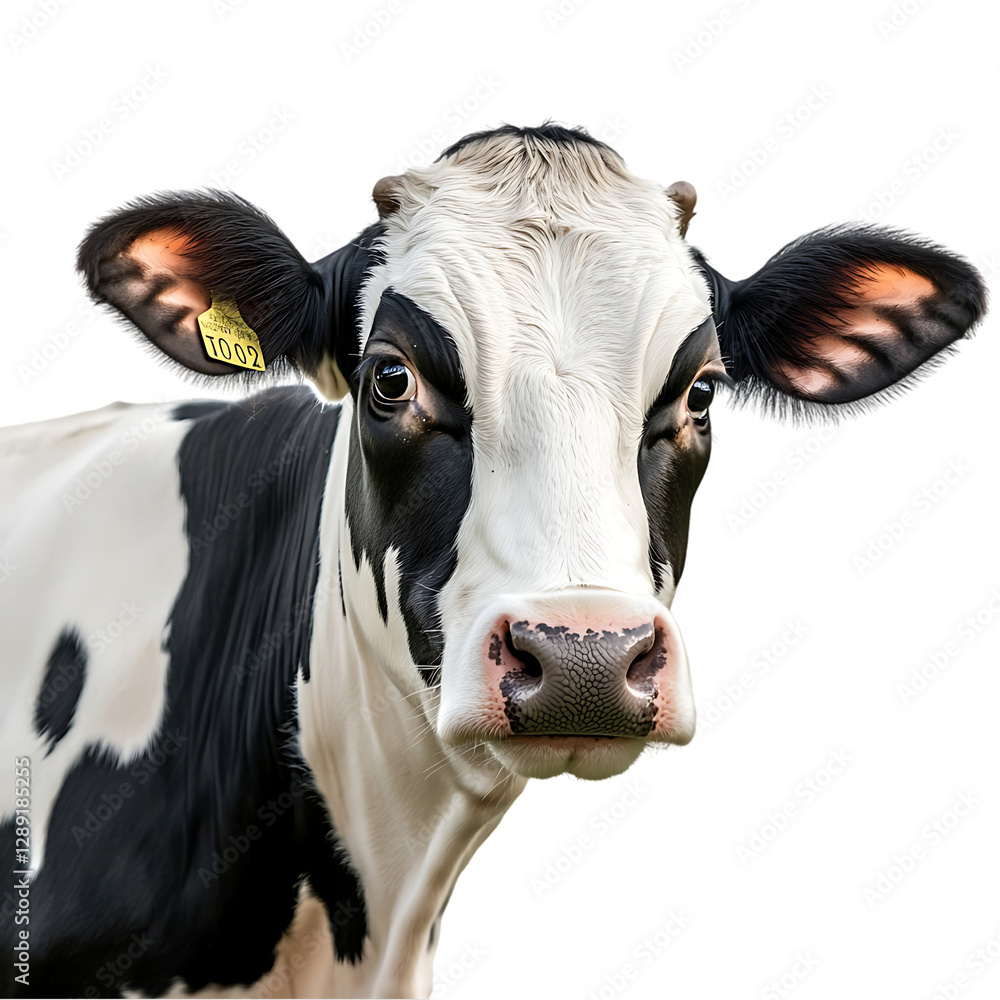 Close-up portrait of a curious Holstein cow. Close-up portrait of a curious Holstein cow.